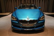 أزرق من الداخل، وأزرق من الخارج. سيارة BMW Alpina B6 Gran Coupe باللون الأزرق أتلانتس