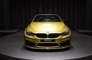 BMW M4 décapotable Austin jaune avec BMW M Performance Parts