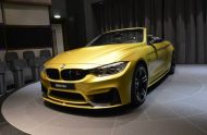 Chic Austin yellow BMW M4 convertible with BMW M Performance Parts