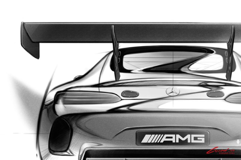 First drawing! The Mercedes-AMG GT3 racing car