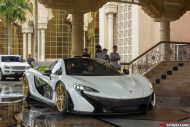 McLaren P1 MSO in white and gold