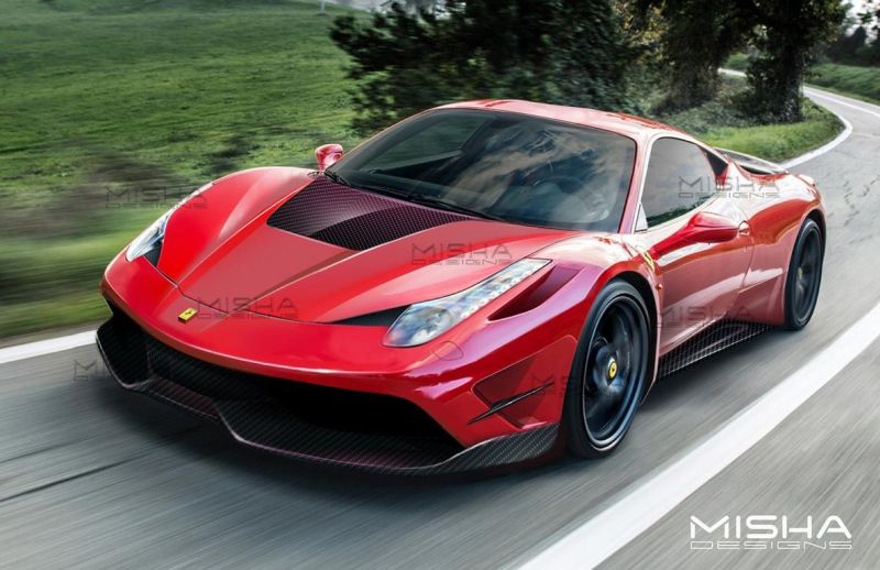 Visueel hoogtepunt! Misha ontwerpvisie van de Ferrari 458 Italia
