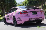 Tuning for a good cause! Pink Tesla Model S from tuner TSportline