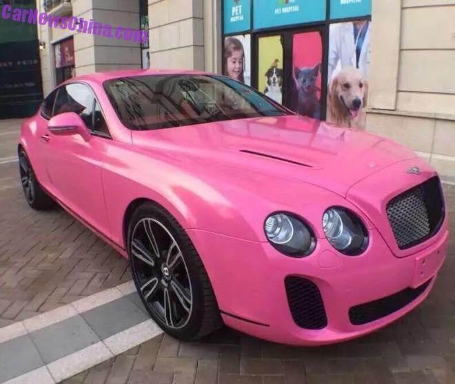 Everything pink or what? Bentley Continental Supersport in China