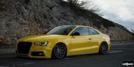 Extreem – Audi A5 in geel met Airride en Rotiform BLQ