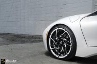 Matt white BMW i8 with 22 inch SV62 Savini Wheels