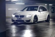 Roues 20 inch ADV.1 sur la BMW M3 F80 en blanc