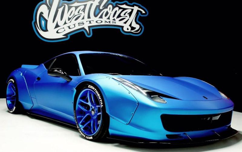 Justin Biebers Ferrari 458 Turns Frozen Blue 1