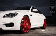 Alpine White BMW M6 Gran Coupe Gets Red Wheels 13 190x124 Candyrote 22 Zoll ADV.1 Wheels am BMW M6 Gran Coupe