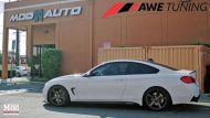 BMW 435i AWE Tuning Exhaust Side Profile Front Angle Mod Auto 5 190x107 BMW 435i F32 mit AWE Sportauspuff by ModBargains
