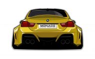 Rendering: design automobilistico Monaco BMW M4 F82 Widebody