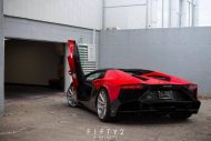 PUR Wielen Alu's op de Rosso Mars Lamborghini Aventador LP720-4