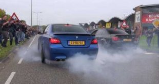 Video: 2 x Tuning BMW E60 M5 beim Burnout