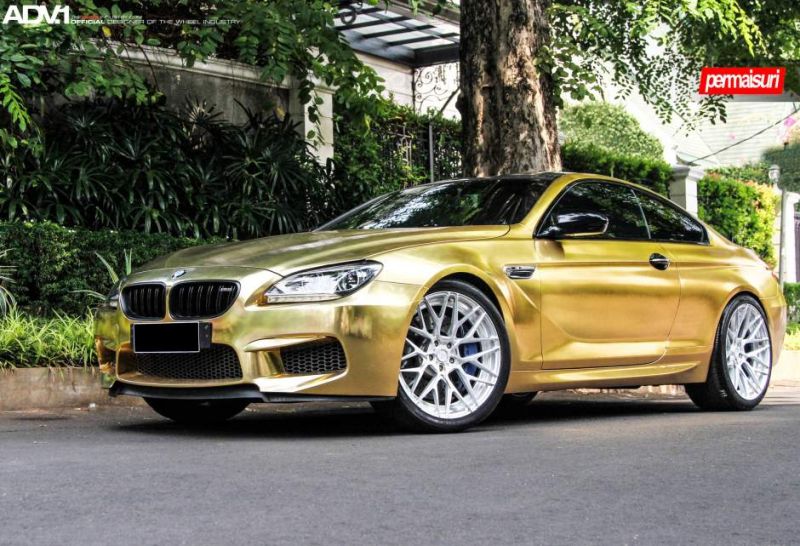 BMW M6 F13 Coupé in mat goud en 21 inch ADV.1 wielen