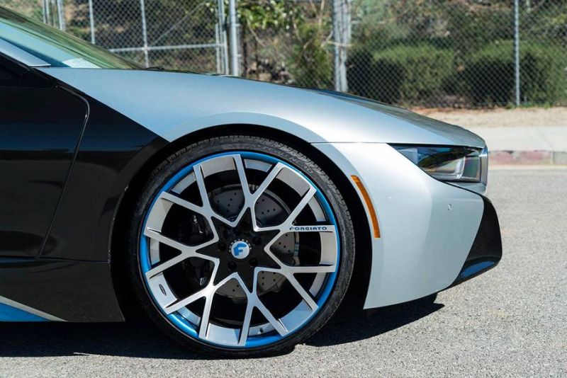 22 Zoll Forgiato Wheels BMW i8 blau Tuning 6 Schicke 22 Zoll Forgiato Wheels am BMW i8
