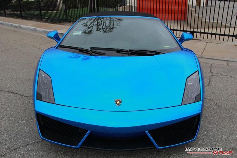 Blau Chrom Folierung Lamborghini Gallardo Impressive Wrap 2