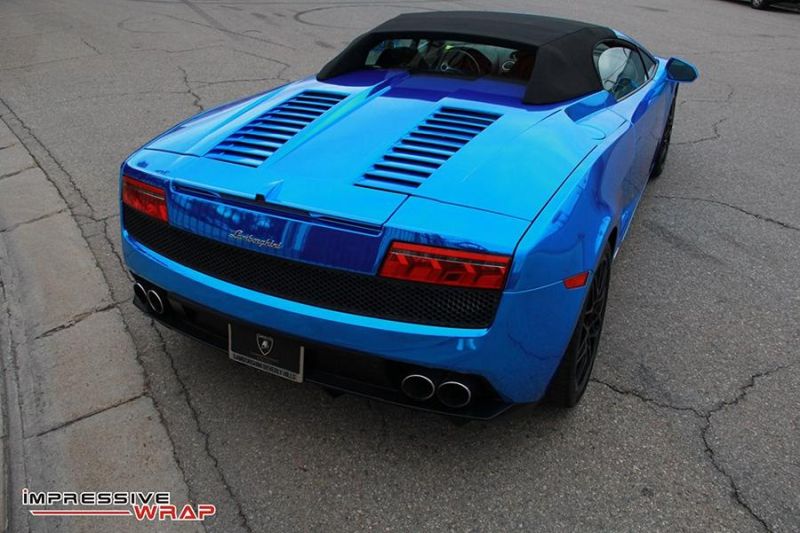 Blau Chrom Folierung Lamborghini Gallardo Impressive Wrap 5