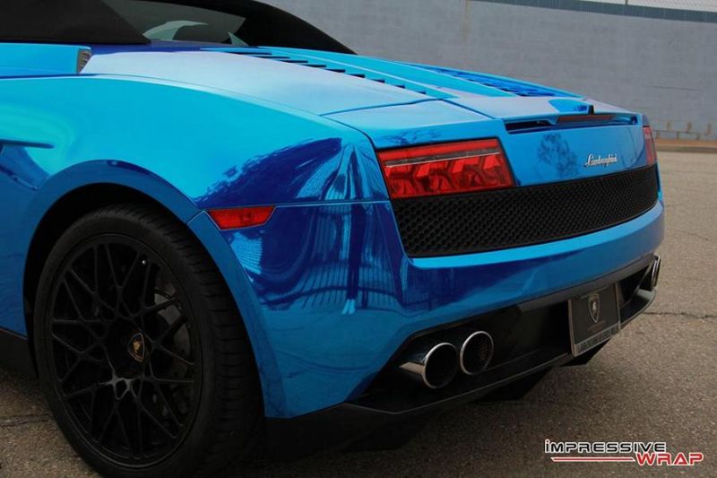 Blau Chrom Folierung Lamborghini Gallardo Impressive Wrap 6