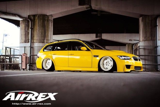 Mega fierce - AirREX Japan shows bright yellow BMW E91 Touring