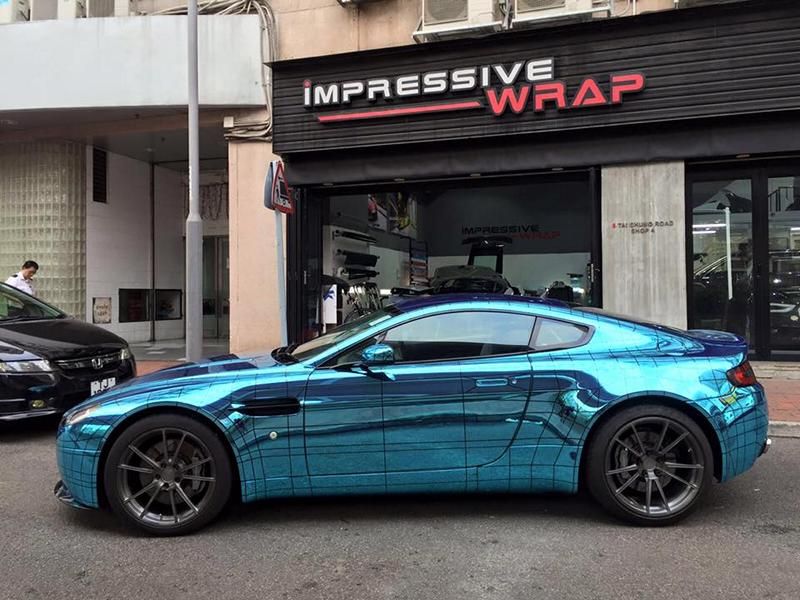 Impressive Wrap Aston Martin Vantage Blauchrom Tuning Folierung 1