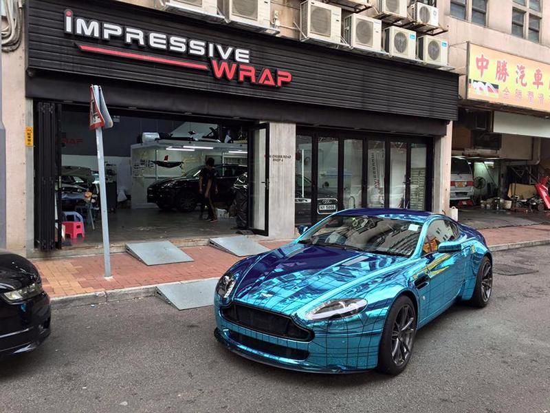 Impressive Wrap Aston Martin Vantage Blauchrom Tuning Folierung 2
