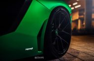 Dessus - Lamborghini Aventador vert sur 21 pouces SM5R Alu's