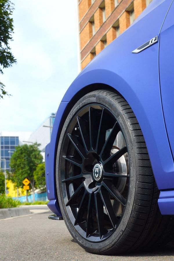 Top - VW Mk7 Golf R from the City Performance Center in matte blue