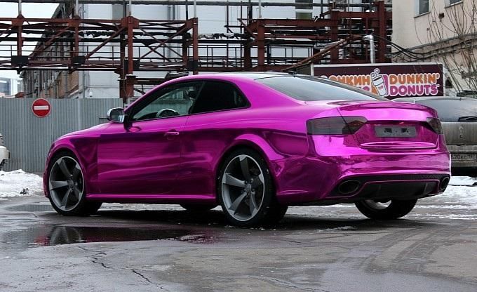 Audi A5 RS5 Coupe Pink Wrap Chromfolierung tuningblog.eu  Slammed Audi A5 RS5 Coupe mit Pink Folierung und ADV.1 Wheels