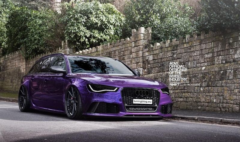 Audi RS6 C7 Avant Purple slammed tuningblog.eu  Audi RS6 C7 Avant   Lila & Airride + schwarze Scheinwerfer