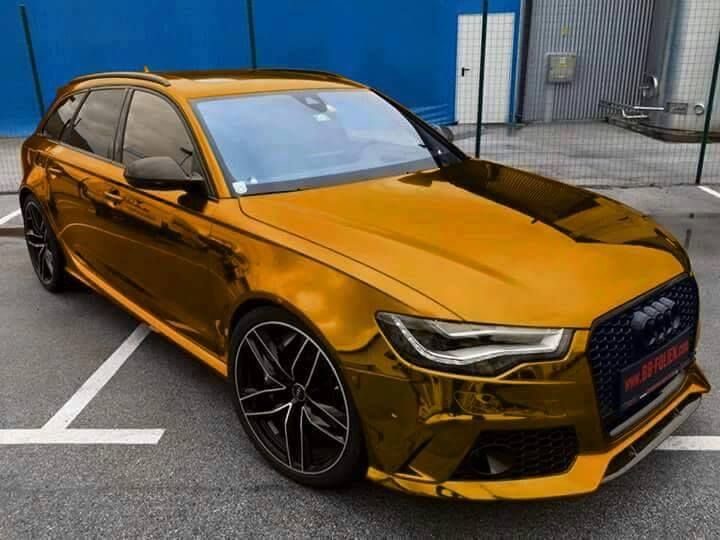 Folie BB Bele Boštjan - złota chromowana folia w Audi RS6
