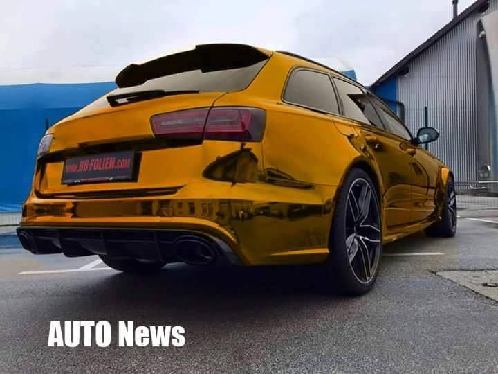 Láminas BB Bele Boštjan - lámina de cromo dorado en el Audi RS6