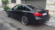 BMW 3 Serie F30 in zwart op stijlvolle mbDESIGN LV1 aluminium velgen