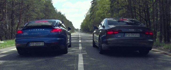 Video: Dragerace - Audi S8 Plus tegen Porsche Panamera Turbo