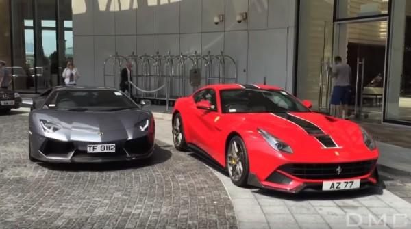 Vidéo: DMC Molto Veloce Lamborghini Aventador et Ferrari F12 Spia