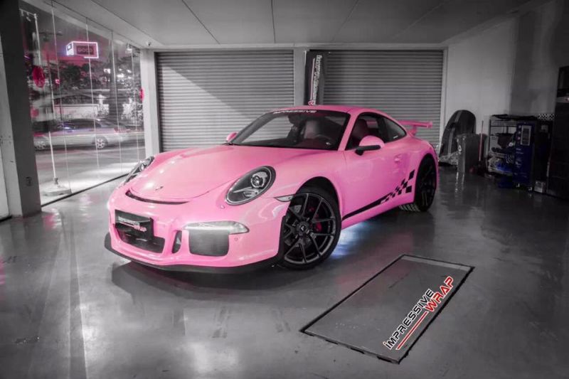 Pink Rosa Folierung Porsche 911 991 GT3 by Impressive Wrap tuning 2 Pink glänzender Porsche 911 (991) GT3 by Impressive Wrap