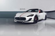 Roues en alliage Road Wheels sur Maserati Gran Turismo S blanc satiné