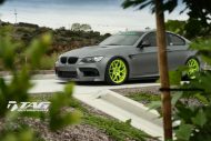 Bardzo fajne - matowoszare BMW E92 M3 na zielonych HRE Alu