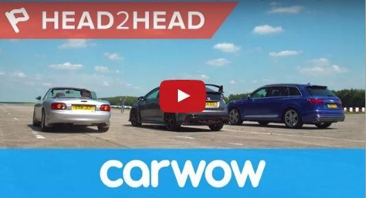 Video: Dragerace - Audi SQ7 vs.. Honda Civic Type R & Mazda MX-5