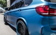 Matt blue BMW X5M F85 with Eisenmann Sound by EAS Tuning