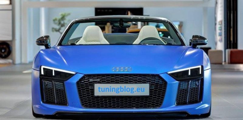 Audi R8 in mat Arabisch blauw en zwarte koplampen van tuningblog.eu