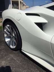 21 inch HRE P101 alloy wheels in silver on the Ferrari 488 GTB