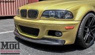 BMW M3 E46 in Dakar geel op Forgestar Alu's van ModBargains