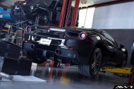 Fits perfectly - Ferrari 488 GTB on black HRE RS105 alloy wheels