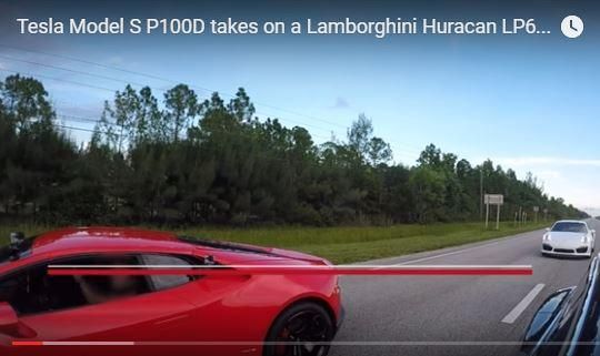 Tesla Model S P100D gegen Lamborghini Huracan LP610 4 Video: Tesla Model S P100D gegen Lamborghini Huracan LP610 4