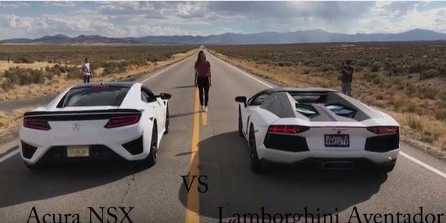 Video: Dragrace - 2016 Acura NSX vs. Lamborghini Aventador