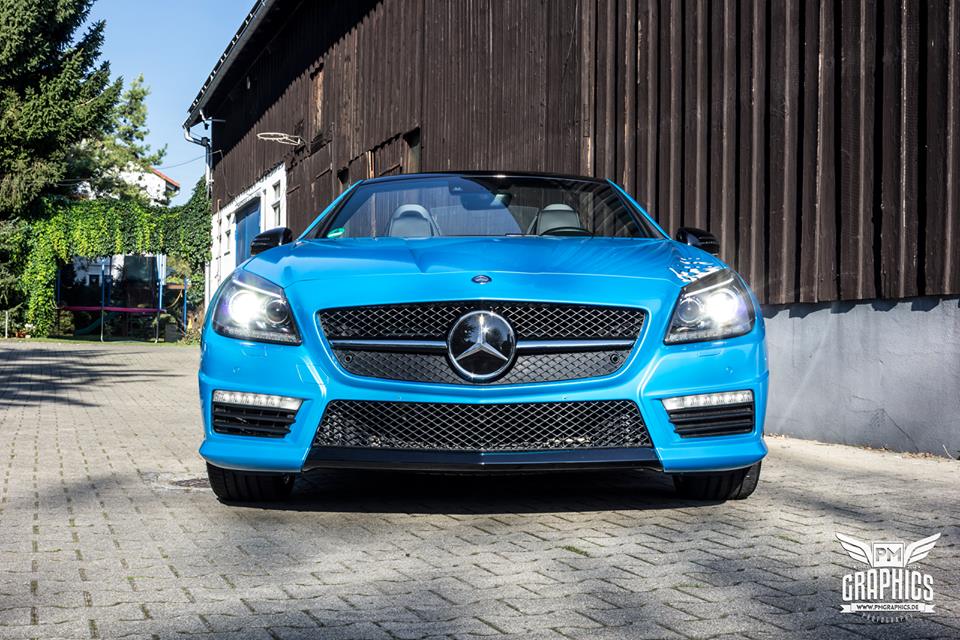 Bahama Blue Pearl Mercedes SLK AMG Folierung Tuning 6