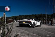 White HRE S201 rims on white Lamborghini Aventador SV
