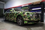 Bape camouflage graphic on Rolls Royce Wraith by Impressive Wrap