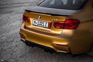 Sunburst Gold Metallic BMW M3 F80 HRE R101 Tuning 13 190x127 Seltener Sunburst Gold lackierter BMW M3 auf HRE Alu’s