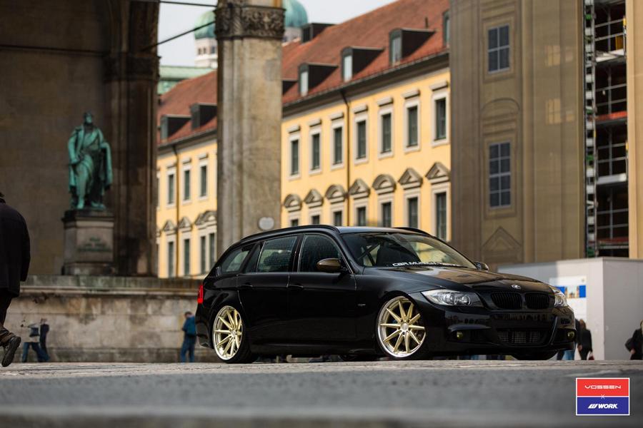 BMW 3er E91 Touring getunt, fotografiert in März, 2019 auf der Automobil  und Tuning Show 